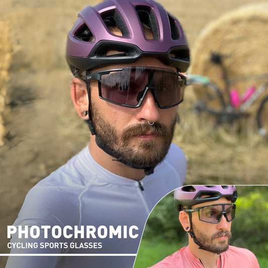 Sports Sunglasses Photochromic Cycling Bicycle Glasses MTB Bike Goggles Skating Glasses UV400 Outdoor Eyewear Men Women